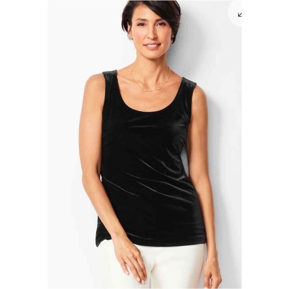 Talbots Black Velvet Sleeveless Blouse Camisole Tank NWT - Picture 1 of 7